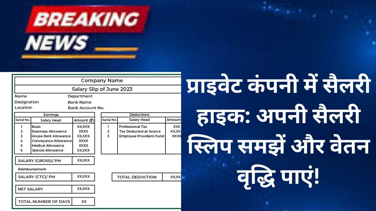 Private Company Salary Hike: कितनी बढ़ेगी आपकी सैलरी? जानें सैलरी स्लिप को कैसे समझें!